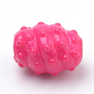 Bumpy Opaque Acrylic Large Hole Beads SACR-Q190-03-1