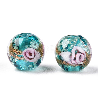 Luminous Handmade Gold Sand Lampwork Beads LAMP-T021-03S-1