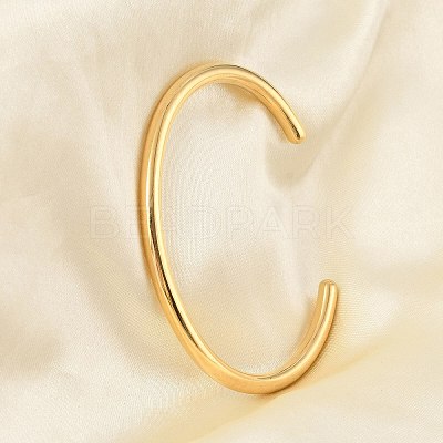 Ion Plating(IP) 304 Stainless Steel Simple Thin Cuff Bangles BJEW-P296-02G-1