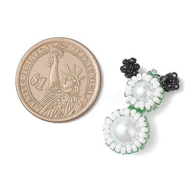 Glass Seed Beaded Snowman Pendants PALLOY-MZ00888-04-1