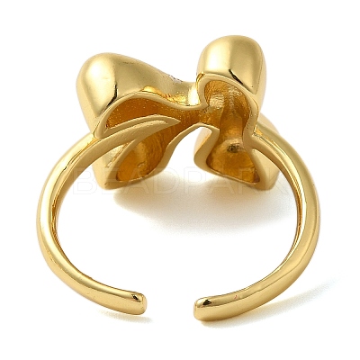 Initials Brass Open Cuff Ring for Women RJEW-N046-02K-G-1
