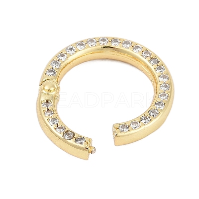 Brass Micro Pave Cubic Zirconia Twister Clasp X-KK-G522-16G-1
