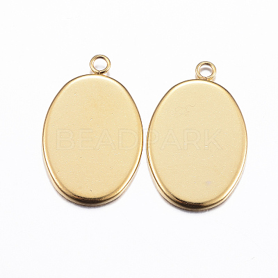 Ion Plating(IP) 304 Stainless Steel Pendant Cabochon Settings STAS-H378-06G-1