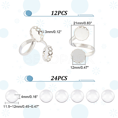 DIY Blank Dome Ring Making Kit DIY-UN0004-56-1