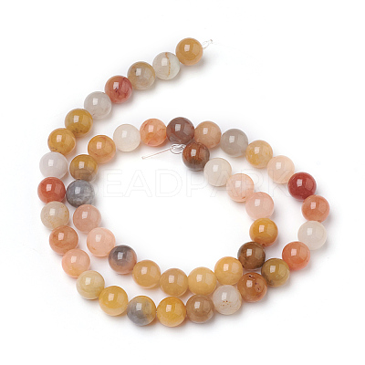 Natural Golden Silk Jade Beads Strands X-G-L555-05-8mm-1