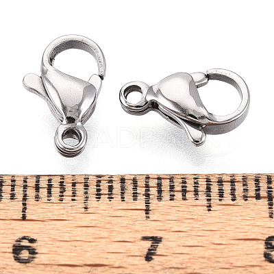 304 Stainless Steel Lobster Claw Clasps STAS-T065-11mm-34P-1