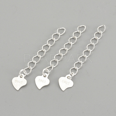 925 Sterling Silver Twisted Extender Chains STER-S002-32-1