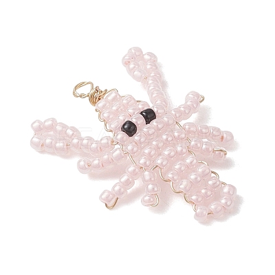 Glass Seed Beaded Pendants PALLOY-MZ01254-02-1