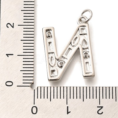 Brass Micro Pave Clear Cubic Zirconia Pendants KK-G521-01P-N-1