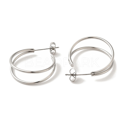 Non-Tarnish 304 Stainless Steel Moon Stud Earrings for Women EJEW-Z066-10P-1