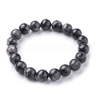 Natural Larvikite Beads Stretch Bracelets BJEW-F380-01-C14-1