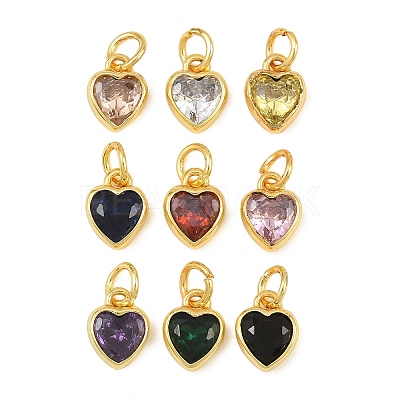 Brass Pave Cubic Zirconia Charms CU-CBA3D67-09G-1