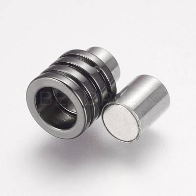 304 Stainless Steel Magnetic Clasps with Glue-in Ends STAS-F124-01B-1