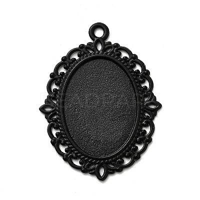 Electrophoresis Alloy Oval Pendant Cabochon Settings PALLOY-Q304-50-NR-1