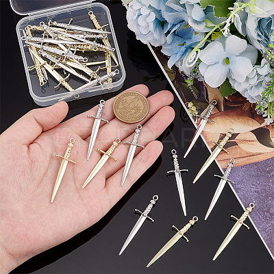32Pcs 2 Colors Rack Plating Alloy Pendants FIND-UN0001-79-1