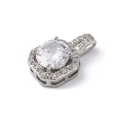 Brass Micro Pave Cubic Zirconia Pendants KK-Q047-01A-1