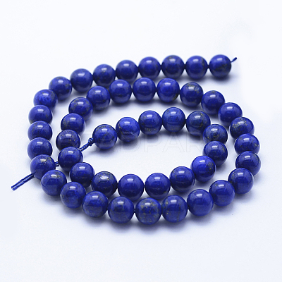 Natural Lapis Lazuli Beads Strands G-P342-01-8mm-AA-1