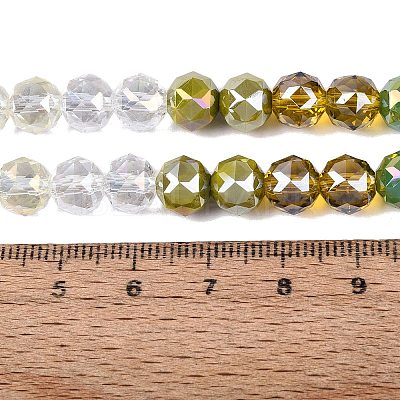 Electroplate Imitation Jade & Opaque & Transparent Glass Beads Strands EGLA-Q135-8MM-A15-1