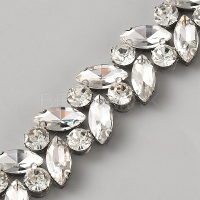Flower Alloy Rhinstone Appliques DIY-WH0504-836-1