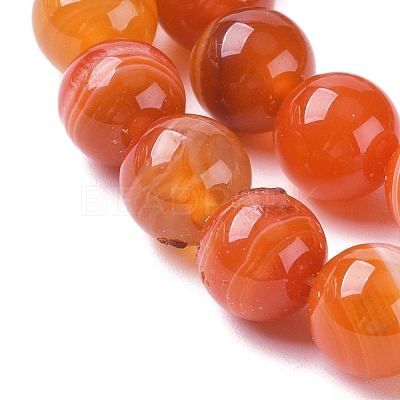 Natural Striped Agate/Banded Agate Beads Strands G-G582-10mm-62-1