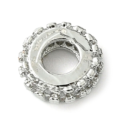 Rack Plating Brass Clear Cubic Zirconia European Beads KK-G501-06B-P-1