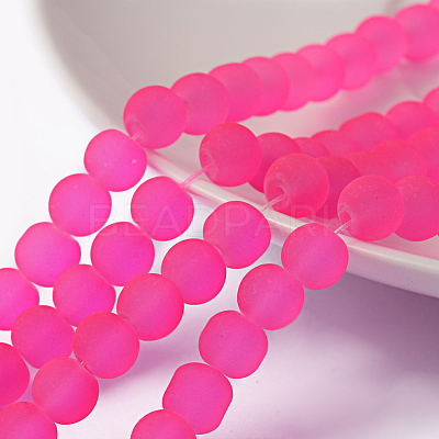 Baking Paint Transparent Glass Bead Strands X-GLAA-S031-6mm-35-1