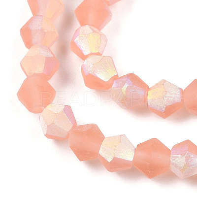 Imitate Austrian Crystal Bicone Frosted Glass Beads Strands EGLA-A039-T3mm-MB15-1