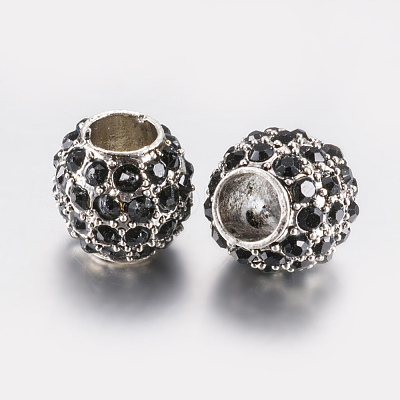 Alloy Rhinestone European Beads PALLOY-F200-03G-1