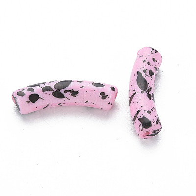 Opaque Spray Painted Acrylic Beads MACR-S372-002F-B03-1