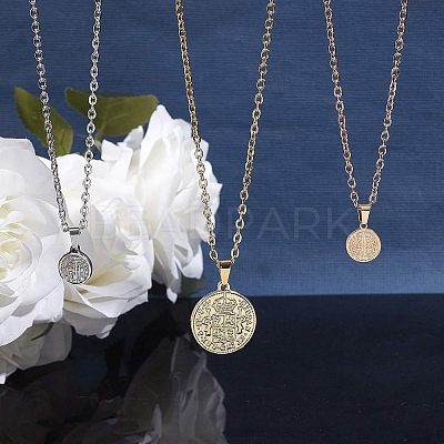 PVD Vacuum Plating Classic Plain 304 Stainless Steel Mens Womens Cable Chain for Necklace STAS-UN0005-34-1