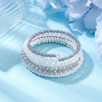 Non-magnetic Synthetic Hematite Bead & Glass Bangle Making BJEW-JB10989-1