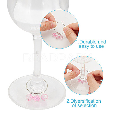 48Pcs 24 Colors Brass Wine Glass Charms AJEW-GO00002-1