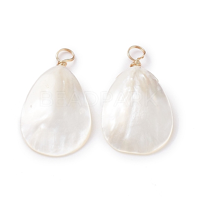 Natural Trochid Shell/Trochus Shell Pendants X-PALLOY-JF01393-1