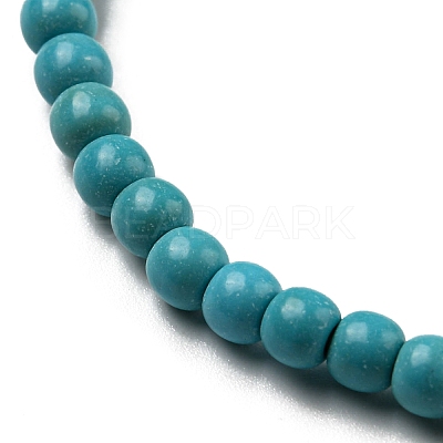 Synthetic Turquoise Beaded Stretch Bracelets BJEW-A117-A-18-1