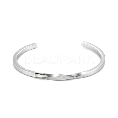 Non-Tarnish 304 Stainless Steel Cuff Bangles BJEW-K222-02P-1