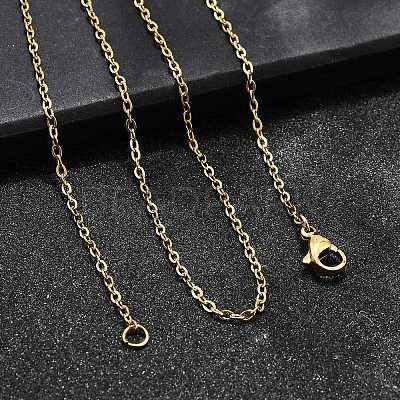 Ion Plating(IP) 304 Stainless Steel Cable Chain Necklaces NJEW-E026-04G-B-1
