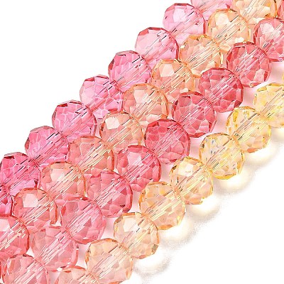 Transparent Painted Glass Beads Strands DGLA-A034-T6mm-A07-1