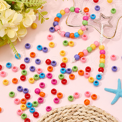 200Pcs Opaque Acrylic Beads SACR-SP0001-35A-1