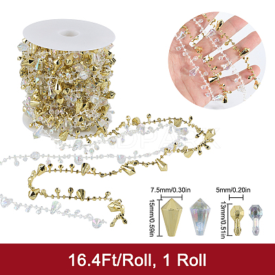 1 Roll Plastic Diamond Beaded Trim OCOR-SP0001-12B-1