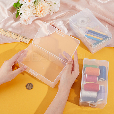 Plastic Bead Containers with Hinged Lid AJEW-WH0479-88B-1