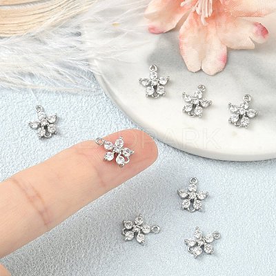 SHEGRACE Brass Pave Clear Cubic Zirconia Connector Charms XGRQ7H576-954P-1