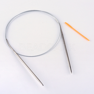 Steel Wire Stainless Steel Circular Knitting Needles and Random Color Plastic Tapestry Needles TOOL-R042-800x3.5mm-1
