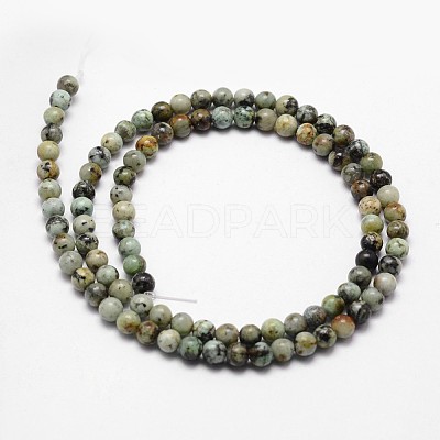 Natural African Turquoise(Jasper) Beads Strands X-G-D840-90-8mm-1