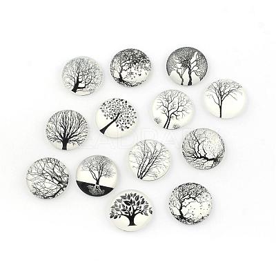 Glass Cabochons GGLA-Q041-25mm-DM-1