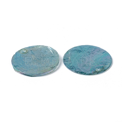 AB Color Plated Capiz Shell Pendants X-SSHEL-T008-01A-1