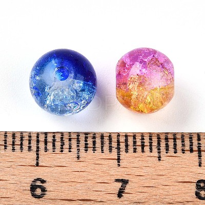 Baking Paint Transparent Crackle Glass Beads DGLA-Q018-8mm-M01-1