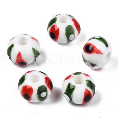 Handmade Porcelain European Beads PORC-S504-007-1