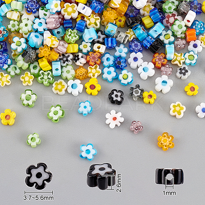 3 Strands Handmade Millefiori Glass Bead Strands LAMP-OC0001-67-1