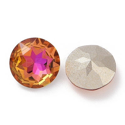 Pointed Back & Back Plated Glass Rhinestone Cabochons RGLA-J012-10mm-001VB-1