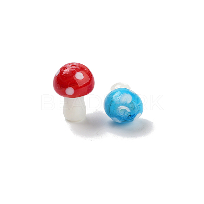 Mushroom Handmade Lampwork Beads Strands LAMP-R116-03-1